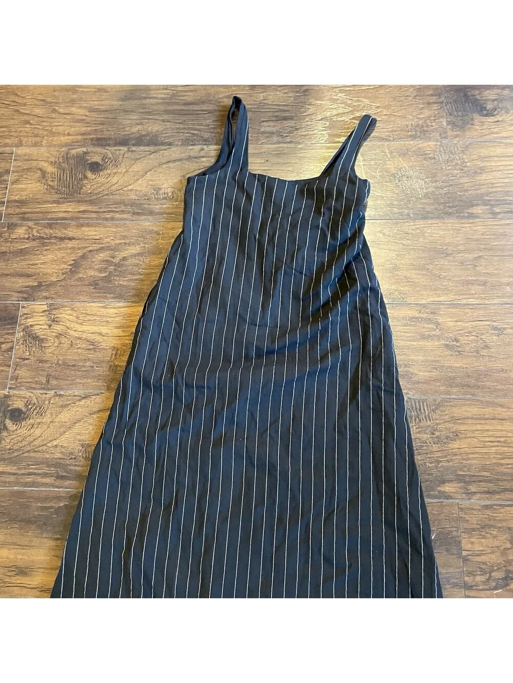 Klesis Pinstripe Maxi Dress In Black Size Small